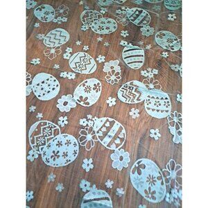 Lace Mesh Easter Egg Tablecloth Blue Rectangular Holiday Festive Spring 83x58